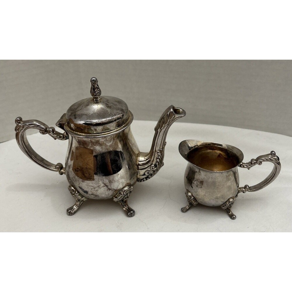 Vintage Elegance Silverware - Tea Pot And Creamer